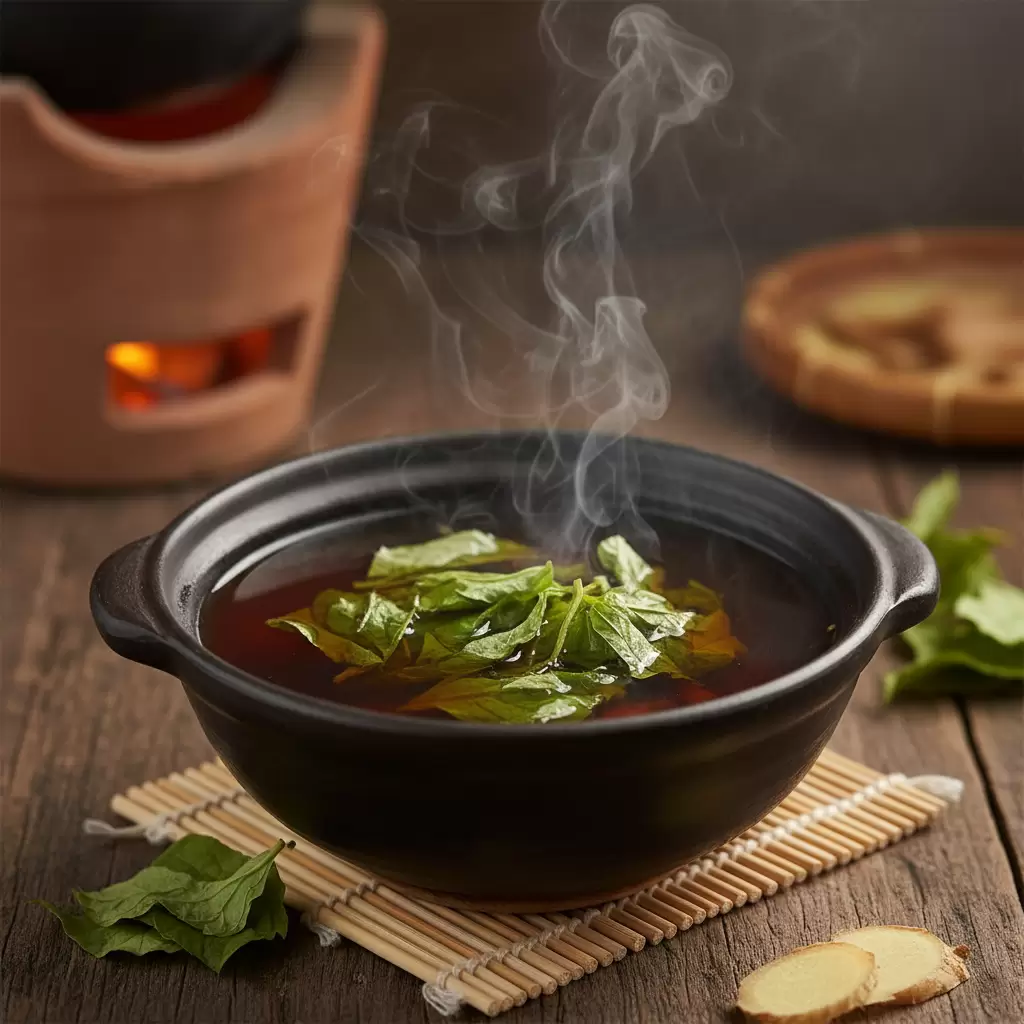 Nước sắc lá hen nên được uống khi còn ấm để phát huy tối đa công dụng làm dịu cổ họng