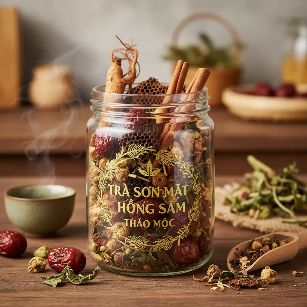 Trà sơn mật hồng sâm  giải pháp tự nhiên giúp bảo vệ sức khỏe và tăng cường đề kháng