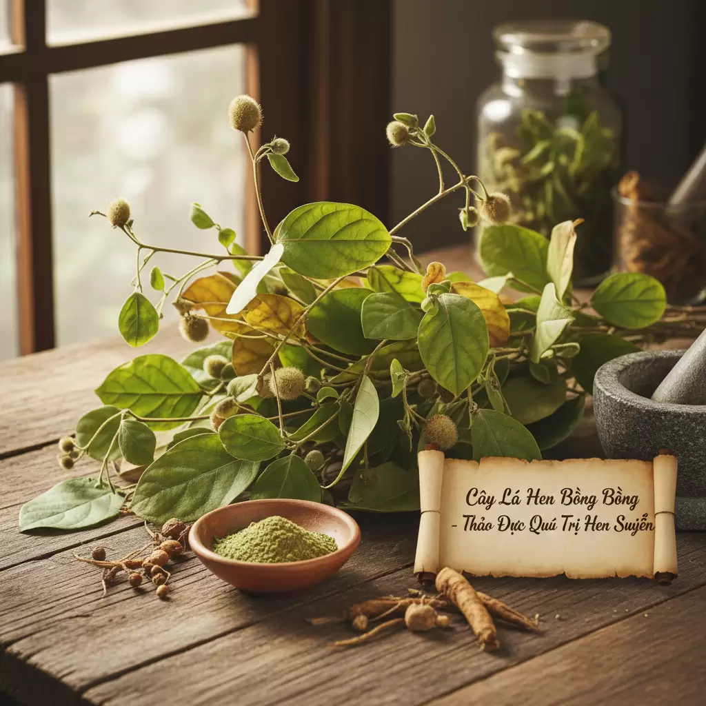 gemini_image_1768686666 Lá hen là vị thuốc quý trong y học cổ truyền giúp hỗ trợ điều trị các bệnh hô hấp